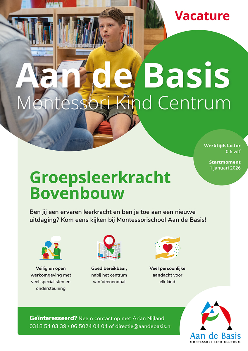 Vacature leerkracht Bovenbouw